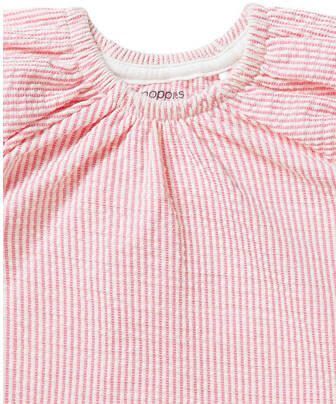 Noppies baby gestreepte top roze wit Meisjes Katoen Ronde hals Streep 56