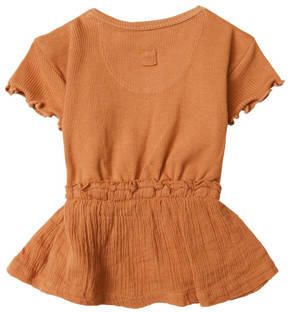 Noppies baby jurk bruin Meisjes Stretchkatoen Ronde hals Effen 56