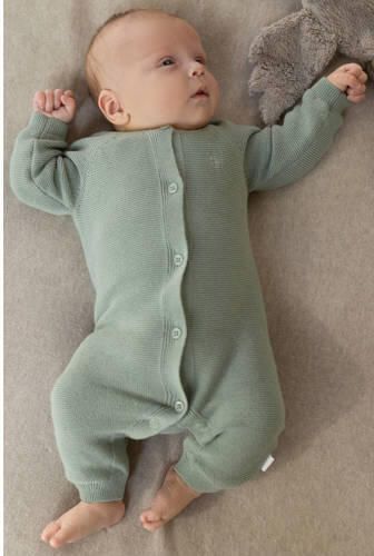 Noppies baby katoenen gebreid boxpak groen Effen - Foto 3