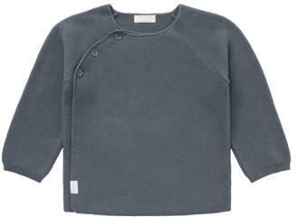 Noppies baby katoenen gebreid vest blauw Effen