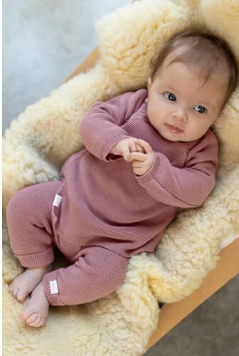 Noppies baby katoenen gebreid vest mauve Roze Effen - Foto 2