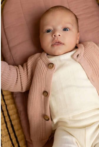 Noppies baby katoenen gebreid vest roze Effen - Foto 3