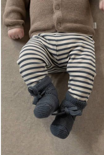 Noppies baby katoenen gestreepte babybroek blauw ecru Stretchkatoen - Foto 3