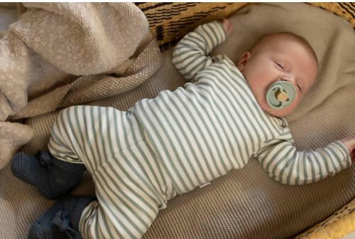 Noppies baby katoenen gestreepte babybroek groen ecru Stretchkatoen - Foto 3