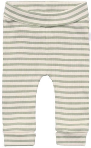 Noppies baby katoenen gestreepte babybroek groen ecru Stretchkatoen