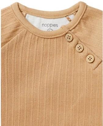 Noppies baby longsleeve Ballito bruin Jongens Stretchkatoen Ronde hals 74