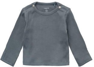 Noppies baby longsleeve blauw Jongens Stretchkatoen Ronde hals Effen