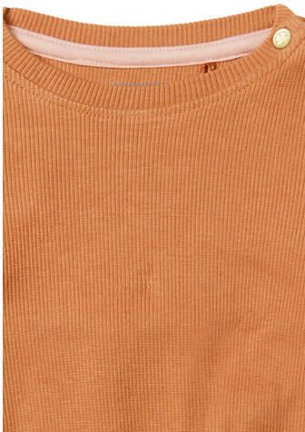 Noppies baby longsleeve bruin Meisjes Stretchkatoen Ronde hals Effen 50