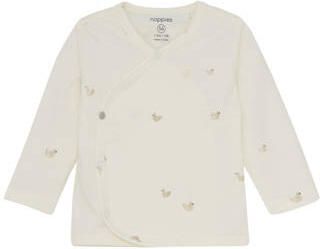 Noppies baby longsleeve ecru Stretchkatoen V-hals All over print