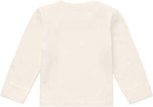 Noppies baby longsleeve met tekst ecru Stretchkatoen Ronde hals
