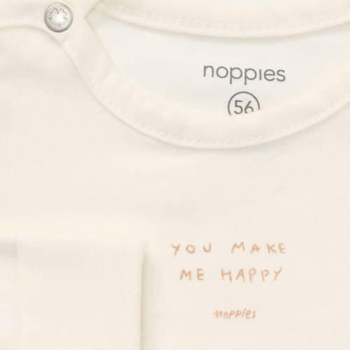 Noppies baby longsleeve met tekst ecru Stretchkatoen Ronde hals - Foto 2