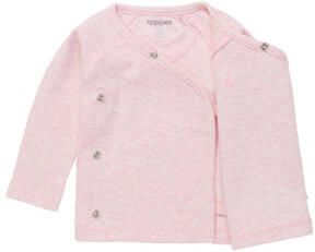 Noppies baby longsleeve Nanyuki met borduursels lichtroze Biologisch katoen V-hals 44