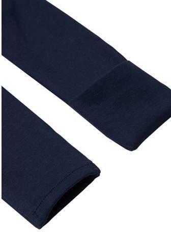 Noppies baby longsleeve Neisse met logo donkerblauw Jongens Katoen Ronde hals 44