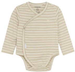 Noppies baby overslagromper Navi offwhite ecru Jongens Stretchkatoen V-hals