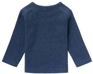 Noppies baby ribgebreide longsleeve Natal met biologisch katoen donkerblauw 44