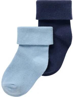 Noppies baby sokken lichtblauw donkerblauw (set van 2) Katoen maat 6-12 mnd
