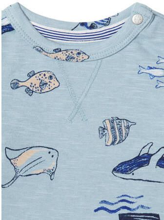 Noppies baby T-shirt met all over print blauw Jongens Biologisch katoen Ronde hals 92 - Foto 2