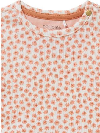 Noppies baby T-shirt met all over print en ruches oranje Meisjes Katoen Ronde hals 50 - Foto 2