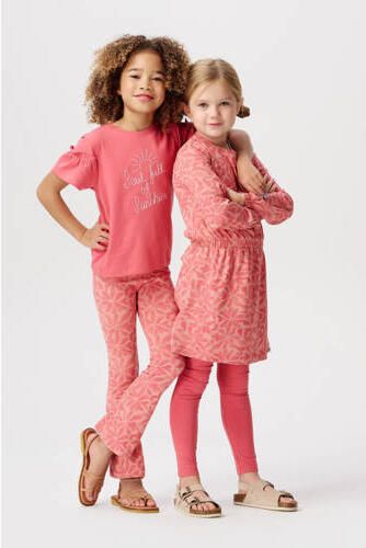 Noppies flared legging met all over print roze Meisjes Stretchkatoen All over print 104