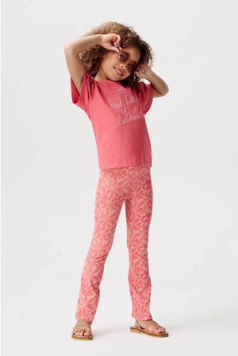 Noppies flared legging met all over print roze Meisjes Stretchkatoen All over print 104 - Foto 3