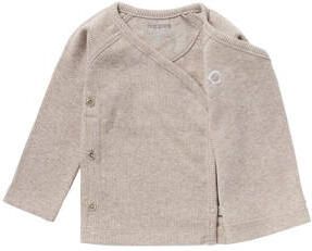 Noppies baby gemêleerde longsleeve Nanyuki taupe Bruin Katoen V-hals 50