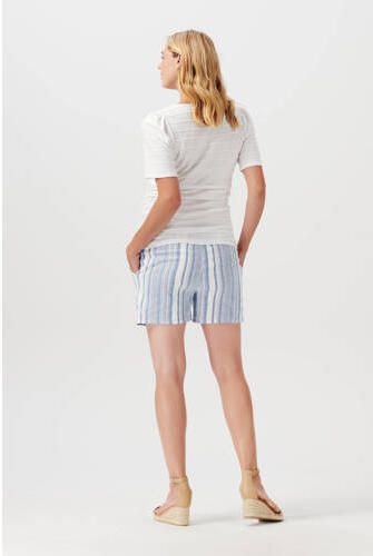 Noppies gestreepte regular fit short Deseto wit lichtblauw Korte broek Dames Katoen XXL - Foto 2