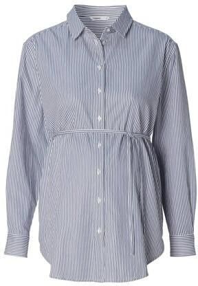 Noppies gestreepte zwangerschaps- en voedingsblouse Arles blauw wit Top Dames Katoen Klassieke kraag XXL
