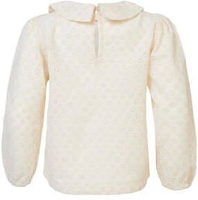 Noppies longsleeve Elgin offwhite Ecru Meisjes Stretchkatoen Peter Pan-kraag 104