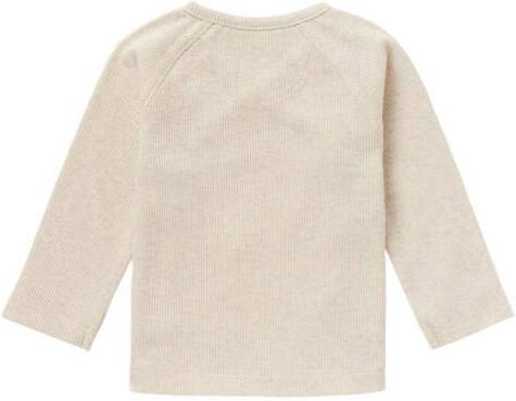 Noppies longsleeve Nanyuki met borduursels beige Katoen V-hals