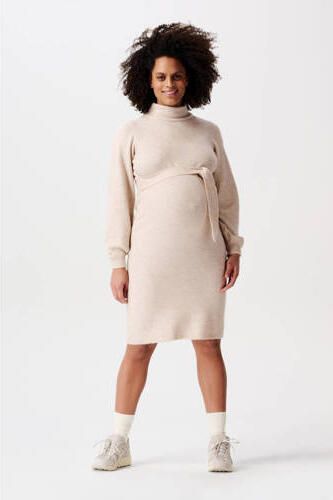 Noppies maternity gebreide zwangerschaps- en voedingsjurk Mico beige Dames Acryl Col maat XXL - Foto 3