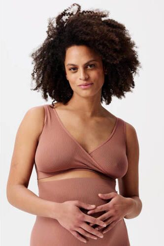 Noppies maternity voedingstop Gayla met ribstructuur oudroze Voedingsbh Dames Polyamide maat XS S - Foto 4