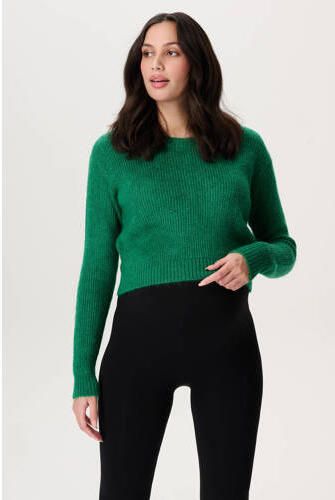 Noppies maternity zwangerschaps cropped trui groen grof gebreid Dames Acryl Ronde hals maat XXL