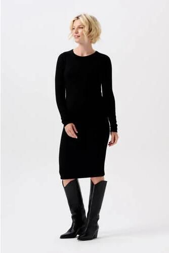 Noppies maternity zwangerschaps- en voedingsjurk Zane zwart Dames Viscose Ronde hals maat XS - Foto 4