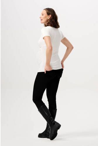 Noppies ribgebreid zwangerschapsshirt Sanson wit Top Dames Stretchkatoen V-hals XXL - Foto 3