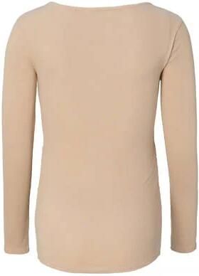 Noppies ribgebreide zwangerschaps- en voedingslongsleeve Sara beige Dames Stretchkatoen V-hals XXL - Foto 4