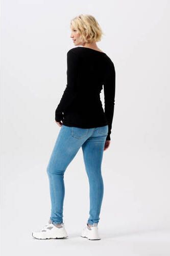 Noppies ribgebreide zwangerschaps- en voedingslongsleeve Sara zwart Dames Stretchkatoen (duurzaam) V-hals XXL - Foto 4