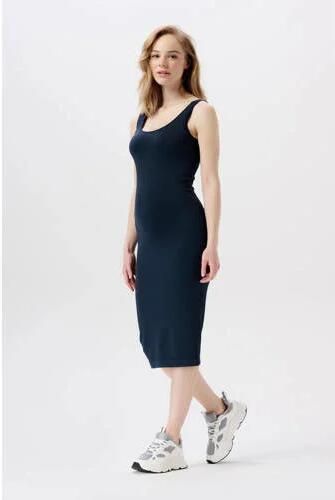 Noppies ribgebreide zwangerschapsjurk Noemi donkerblauw Dames Polyamide Ronde hals XL XXL - Foto 4