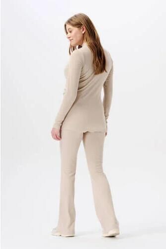 Noppies maternity ribgebreide zwangerschapslongsleeve Sira van polyester beige - Foto 4