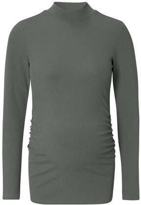 Noppies maternity ribgebreide zwangerschapslongsleeve Sira van polyester olijfgroen - Foto 3