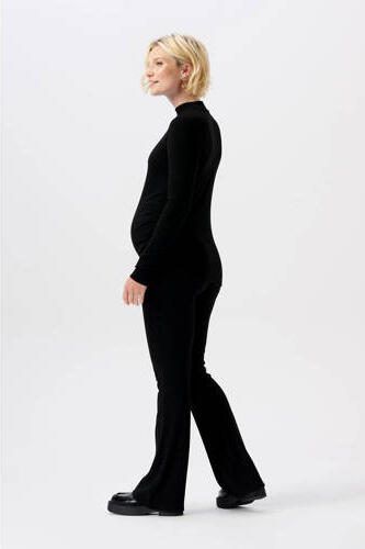 Noppies maternity ribgebreide zwangerschapslongsleeve Sira van polyester zwart - Foto 3