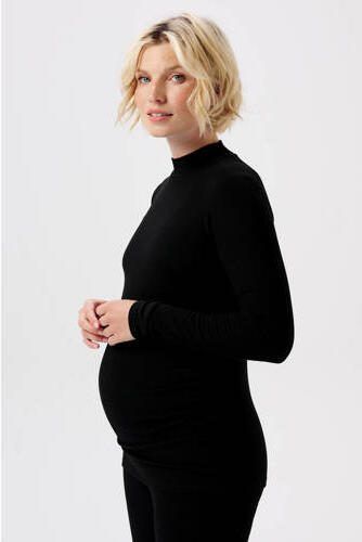 Noppies maternity ribgebreide zwangerschapslongsleeve Sira van polyester zwart - Foto 2