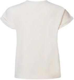 Noppies T-shirt met printopdruk wit roze Meisjes Stretchkatoen Ronde hals 104