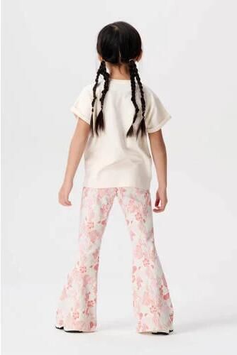 Noppies T-shirt met printopdruk wit roze Meisjes Stretchkatoen Ronde hals 104 - Foto 2