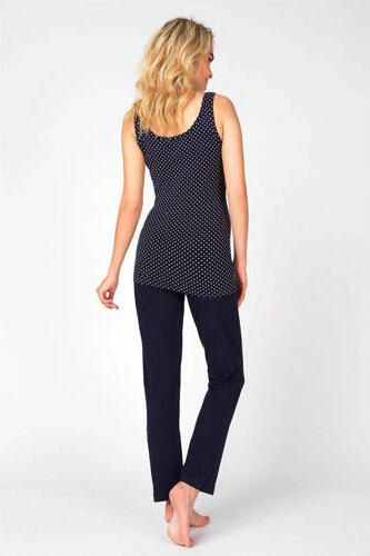 Noppies voedings pyjamatop donkerblauw wit Dames Biologisch katoen Ronde hals XL - Foto 4