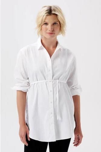 Noppies zwangerschaps- en voedingsblouse Arles wit Top Dames Katoen Klassieke kraag XXL - Foto 4