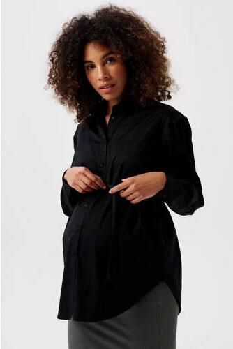 Noppies zwangerschaps- en voedingsblouse Arles zwart Top Dames Katoen Klassieke kraag XXL - Foto 3