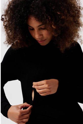 Noppies zwangerschaps- en voedingslongsleeve Rosa zwart Dames Viscose Ronde hals XXL - Foto 2
