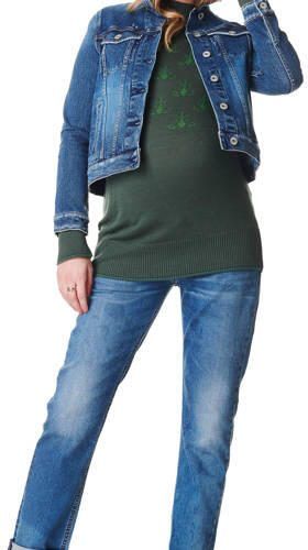 Noppies zwangerschaps- en voedingsspijkerjasje stonewashed Blauw Dames Stretchdenim Klassieke kraag XS - Foto 4