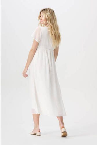 Noppies zwangerschapsjurk Amelie offwhite Ecru Dames Polyester V-hals Effen XXL