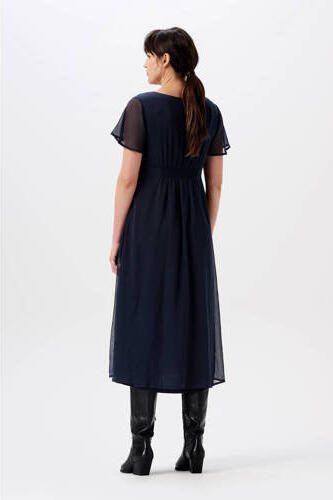 Noppies maternity zwangerschapsjurk Amelie van polyester donkerblauw - Foto 3